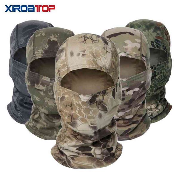 NOUVEAU Hommes Femmes Militaire Balaclava Foulard Complet CS Ski Chasse Cyclisme Casque Militaire Liner Airsoft Cap Tactique Camo Bandana Y1229