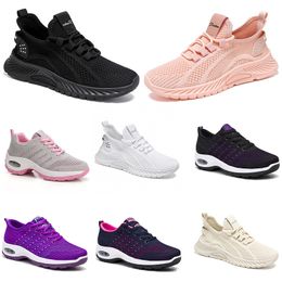 Nouveaux hommes femmes chaussures randonnée course chaussures plates semelle souple mode violet blanc noir sport confortable blocage de couleur Q16-1 GAI