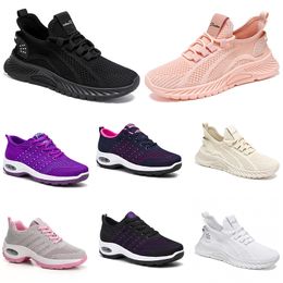 Nouveaux hommes Chaussures pour femmes randonnées courir chaussures plates softs sole mode violet blanc noir confortable sport couleur bloquer q12-1 gai