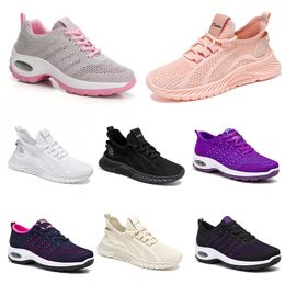 Nouveaux hommes femmes chaussures randonnée course chaussures plates semelle souple mode violet blanc noir sport confortable blocage de couleur Q49-1 GAI
