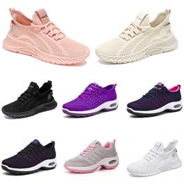 Nouveaux hommes Chaussures pour femmes randonnées courir chaussures plats softs sole mode violet blanc noir confortable sport couleur bloquer q31 gai
