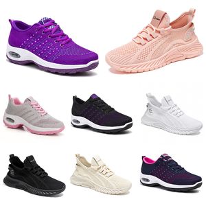 Nouveaux hommes femmes chaussures randonnée course chaussures plates semelle souple mode violet blanc noir sport confortable blocage de couleur Q93-1 GAI
