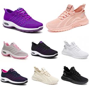 Nouveaux hommes femmes chaussures randonnée course chaussures plates semelle souple mode violet blanc noir confortable sport couleur blocage Q90-1 GAI