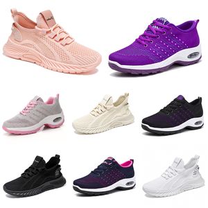 Nouveaux hommes femmes chaussures randonnée course chaussures plates semelle souple mode violet blanc noir confortable sport couleur blocage Q60 GAI
