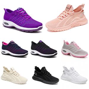 Nouveaux hommes femmes chaussures randonnée course chaussures plates semelle souple mode violet blanc noir sport confortable blocage de couleur Q64-1 GAI