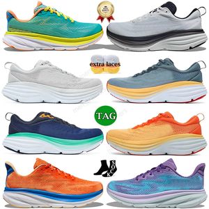 Nuevos hombres mujeres zapatillas de deporte Clifton 9 Bondi 8 One One Zapatillas para correr Ámbar Amarillo Ancho Gente libre Triple Negro Blanco Diseñador Zapatillas de deporte Zapatillas de deporte al aire libre Corredores Tamaño EUR36-47