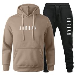 Nieuwe Men Women Tracksuit Brand Letter Afdruk Fashion Sets Casual pullover 15 Kleur Warm Tracksuit 2 -delige Hoodies Sweatshirts en trainingsset set