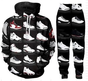 Nouveaux hommes / femmes Classic Shoes Funny 3D Imprimer des survêtements de mode Crewneck Hip Hop Sweatshirt and Pantal