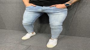 New Men039S Jeans élastiques slims décontractés pantalons maigres déchirés de rue Denim Man Elastic Slim Fit Denim Pants x06211773887