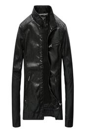 Nouveau men039s locomotive PU vêtements en cuir men039s grande taille lâche veste en cuir européenne décontracté solidcolor veste en cuir 9049343