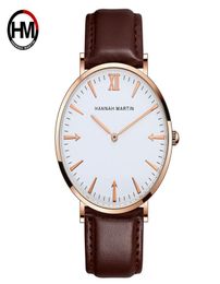 Nieuwe Men039s Quartz Horloge sport Mode Heren Trendy Minimalistische Horloge Ultra Slanke Lederen Band Rvs Watch2944960