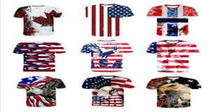 Nieuwe Men039s T-shirt tops USA Vlag Strepen en Sterren Vrouwen Sexy 3d T-shirt Print Eagle Amerikaanse Zomer Tops Tees76481563466033