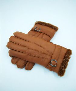 NIEUW Men039s Winter Casual Knopen Leren Handschoenen Echte Heren Outdoor Wollen Handschoenen7648479