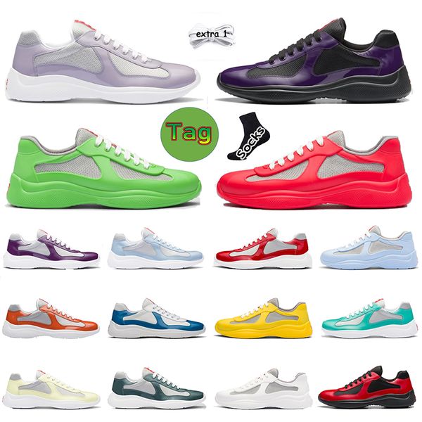 Nuevos mens 2023 americas cup men casual balance zapatos de malla y charol low top trainers sneakers walking suela de goma negro blanco amarillo hombres zapatos al aire libre