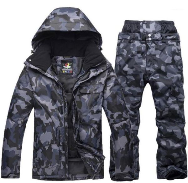 Combinaison de Ski de Camouflage pour hommes, veste de Snowboard imperméable et respirante, pantalon de neige d'hiver, ensembles de Ski et de Snowboard pour hommes, nouvelle collection 15628656