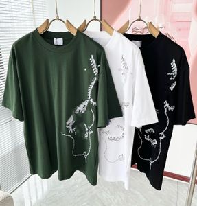 New Mens Designer T-shirt Loose Men's Women's Tees Tops Homme Collier 3D Collier Imprimé Luxurys Vêtements de haute qualité Shorts Sleeve Polos Street Hip-Hop Tshirts Us