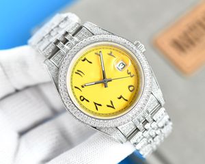 New Mens Diamond Watch Mouvement automatique Cadran 41mm Lady Mode Montres Saphir Glass Iced Out Clock