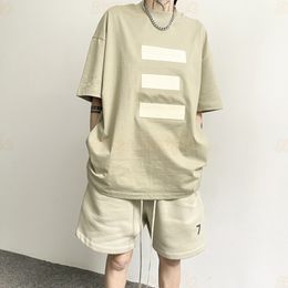 Nieuw herenmodemerk T-shirt High Street 3D Rubber Velvet Letter Print T-stukken mannen korte mouwen tops maat s-xl