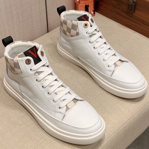 Nouveaux hommes chaussures habillées à fond plat Designer de luxe classique lettre signe motif en damier marque décontracté chaussures hautes durables semelle en caoutchouc antidérapante hommes baskets célèbres