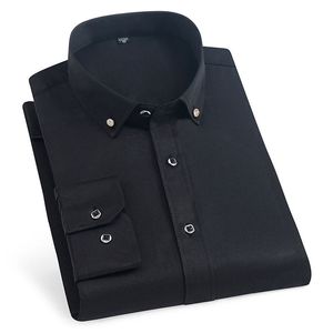 Nouveaux hommes français boutons de manchette chemise à manches longues décontracté solide mâle marque chemises Slim Fit français manchette luxe robe bouton vers le haut