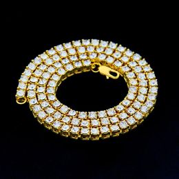 Collana a catena da tennis Hip Hop con diamanti ghiacciati in oro da uomo nuovo 5mm con diamanti pieni di gioielli personalizzati Rapper Regali per ragazzi Who217R