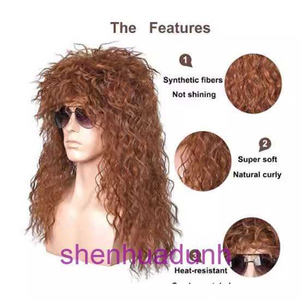 Nouveaux hommes de cheveux longs longs 80s punk lourde métal wig halloween rock prince