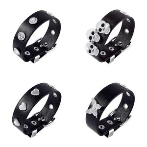 2023 Punk Rivet Discothèque Tendance Bracelet Crâne Bracelets Bracelet Cristal Coeur Gothique Bijoux De Mode en gros