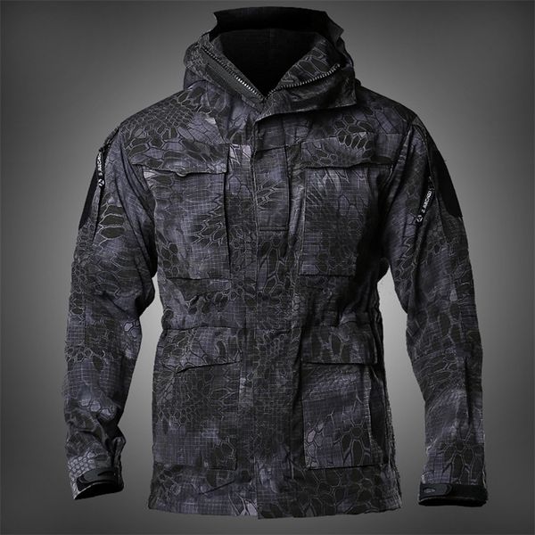 NUEVO Mens M65 Reino Unido EE. UU. Ropa del ejército Chaquetas de campo militar Invierno / Otoño Impermeable Piloto de vuelo Abrigo con capucha Rompevientos Cuatro colores 201123