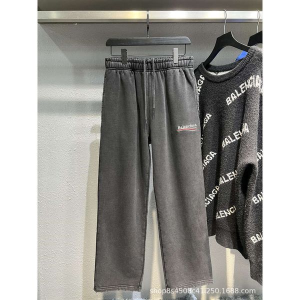 Nouveau Pantalon pull pour hommes pantalon de créateur Balenciiaga 22ss Type vague de haute qualité Coke anglais brodé pantalon en lambeaux