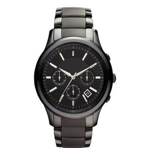 Nouveau chronographe à Quartz pour hommes montre en céramique noire AR1451 AR1452 montre-bracelet pour hommes boîte d'origine 204m
