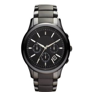 Nieuwe heren quartz chronograaf zwarte keramische horloge AR1451 AR1452 herenhorloge originele box283N