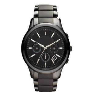 Nieuwe heren quartz chronograaf zwarte keramische horloge AR1451 AR1452 herenhorloge originele box336P