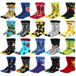 Nieuw herensokmerk Diamond ramen astronaut patroon hiphop coole sokken voor mannen winter dikke lange skate grappige sokken kleurrijke T200916