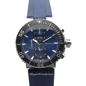 NIEUWE Heren Sport Horloge Horloges montre Japan Quartz Chronograaf blauw gezicht Horloges Stalen Kast montre de luxe307E