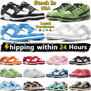 US Stocking designer hardloopschoenen Lokaal magazijn Lage sneakers wit zwart panda argon grijs mist photon stof triple roze UNC team goud heren dames sporttrainers