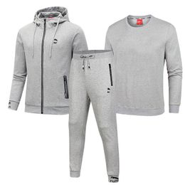 New Mens Sports Set trois pi￨ces Tracksuit Leopard Leopard Logo Imprimer Sweat Hoodie Space Cotton Veste M manteaux