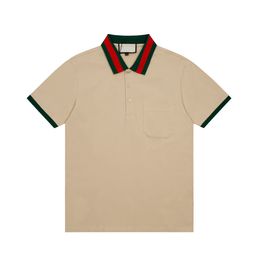 New Mens Stylist Polo-Shirts High Street Street Short Short Luxurys Designer Polos Men Fashion Snake Abeille Floral T-shirt Coton T-shirt Casual Us Size XS-XL