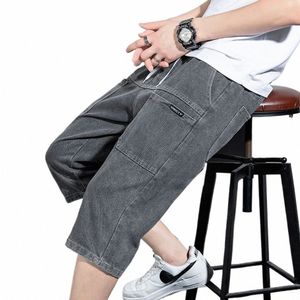 Nouveaux hommes été Denim court hommes Jeans Fi Streetwear Hip Hop Lg 3/4 Capri Cargo Shorts bermuda masculina ropa hombre l3I6 #