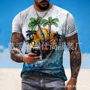 NOUVEAU T-shirt pour hommes charmant fleur 3D Modèle imprimé manches courtes