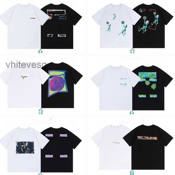 Nouveaux t-shirts pour hommes Designer Luxury White Classic T-shirt Arrow Graffiti Sweatshirt and Women Fashion Coupl Tee multiple Styles Hip Hop Tees Pie2