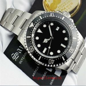 Nieuwe Heren Horloge Diepe Keramische Bezel Zee-bewoner 126660 44 Mm Stanless Staal Glide Lock Sluiting Automatische mechanische Horloges Chrono196d