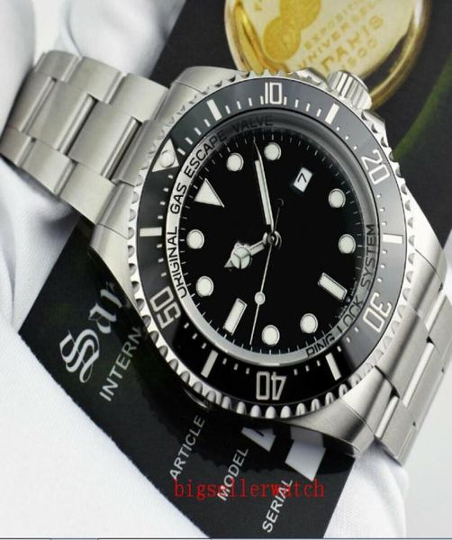 New Mens Watch Deep Ceramic Bezel Seadweller 126660 44 mm Stanless Steel Glide Lock Clasp Automatic Mechanical Watches Chrono1303243