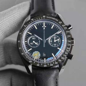 NUOVO orologio da uomo JHF 4 stili 44 25mm Moonwatch 9300 movimento automatico cronografo cinturino in pelle tessuto orologi meccanici da uomo2852