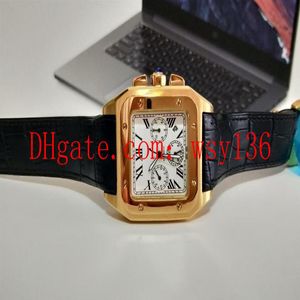 Montre mécanique automatique pour hommes, 100XL, 18K, or Rose, bracelet en cuir noir, bracelet de sport, nouvelle collection, 285Q