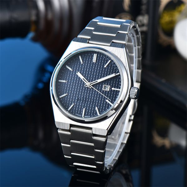 Nouveau montre pour hommes mouvement à Quartz cadran bleu hommes montres décontractées en acier inoxydable horloge orologio di lusso