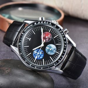 Nouvelle montre homme montre à Quartz cloche cuir marron bracelet en caoutchouc noir ross 6 mains 187