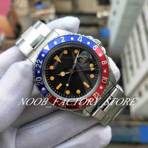 Montre pour homme super BP Factory Antique Edition 2813 Vintage Mouvement automatique Crystal Classic Clasp rouge bleu Lunette en alliage d'aluminium Luminous Antique Montres-bracelets