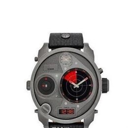 nouvelle montre pour hommes avec boîte d'origine et certificat DZ7297 nouveau Mr Daddy Multi gris cadran rouge SS cuir noir Quartz W2845