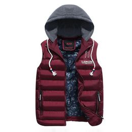 Nieuwe Mens Winter Mouwloze Jassen Mode Casual Dikke Vesten Mannen Hoodie Jassen Mannelijk Katoen Gewatteerd Warm Slim Vest