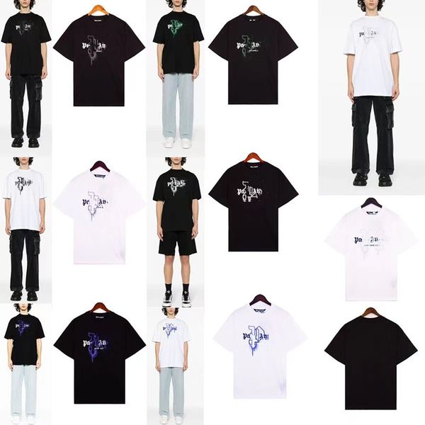 Camisetas de diseñador Carta en el pecho Estampado laminado Manga corta Camisas de diseñador para hombre Tendencia de la calle Estampado de elementos abstractos Verano de alta calidad Camisetas para hombre Clásico
